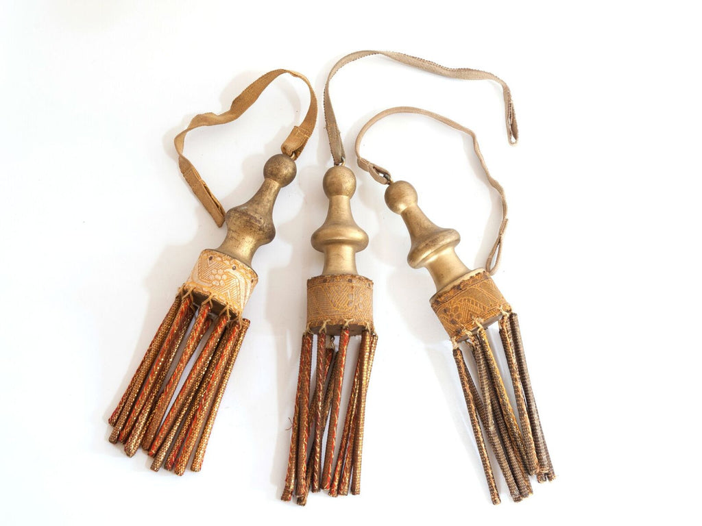 Antique Italian Church Gilt Wood and Fabric Tassels