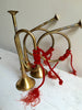 Trio Vintage French Small brass bugles - Decorative Antiques UK  - 2