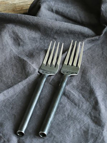 Handmade Steel Cutlery with Unpolished Finish handles