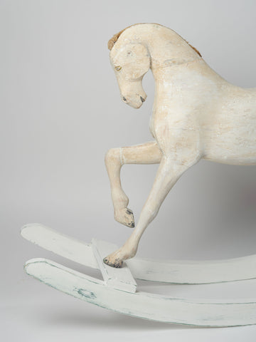 Antique 19th Century Swedish Horse Fragment on rocker