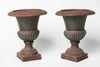 Pair Vintage French Cast Iron Urns