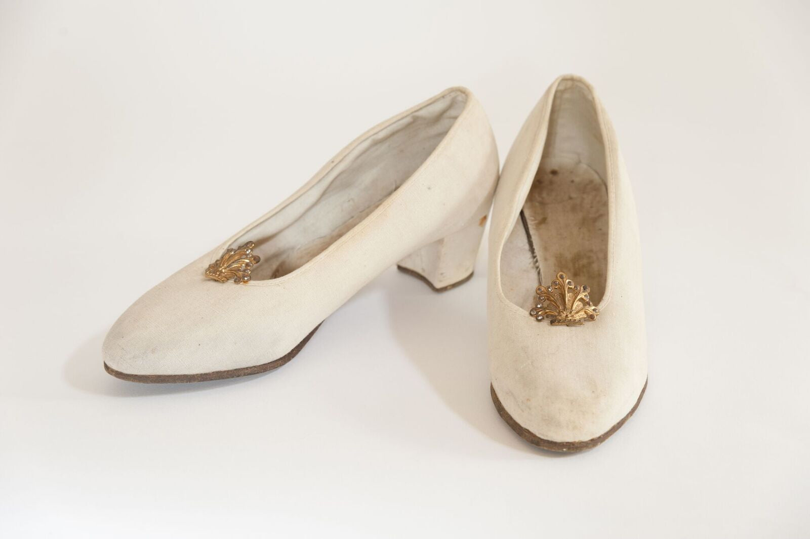 Vintage French Linen Wedding shoes from the 1930's